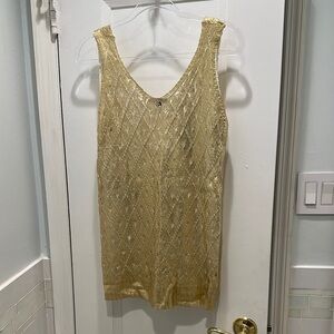Alberto Makali Gold Diamond Pattern Tank Top